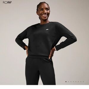 Figs Black Cornelia FORMx Crewneck scrub Top